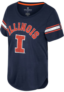 Colosseum Illinois Fighting Illini Womens Navy Blue Cant Beat That Short Sleeve T-Shirt