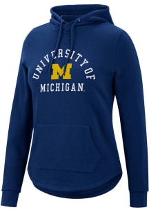 Colosseum Michigan Wolverines Womens Navy Blue Crossover Hooded Sweatshirt