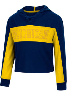 Colosseum Michigan Wolverines Toddler Girls Navy Blue Did Not Long Sleeve T Shirt
