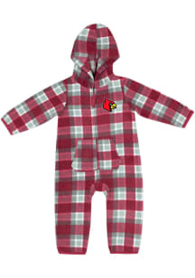 Colosseum Louisville Cardinals Baby Red Farays Loungewear One Piece Pajamas