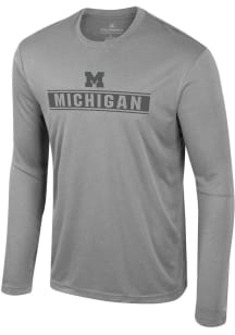 Colosseum Michigan Wolverines Grey Gradey Long Sleeve T-Shirt