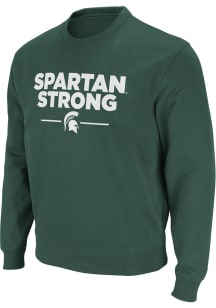 Colosseum Michigan State Spartans Mens Green Spartan Strong Long Sleeve Crew Sweatshirt