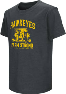 Colosseum Iowa Hawkeyes Youth Black America Needs Farmers No 1 Short Sleeve T-Shirt