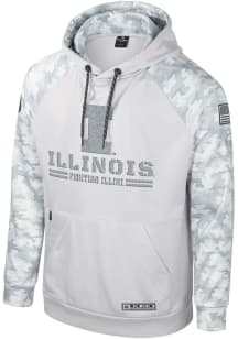 Mens Illinois Fighting Illini Grey Colosseum Ice Long Sleeve Hoodie