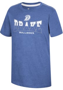 Colosseum Drake Bulldogs Youth Blue Tiberius Short Sleeve T-Shirt