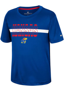 Colosseum Kansas Jayhawks Youth Blue Duke Short Sleeve T-Shirt