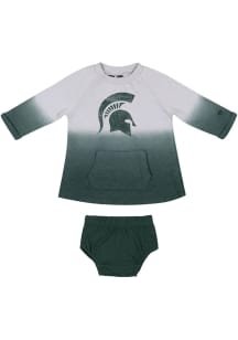 Colosseum Michigan State Spartans Baby Girls Grey Hand in Hand Short Sleeve Dress