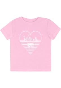 Colosseum K-State Wildcats Toddler Girls Pink Knobby Heart Short Sleeve T-Shirt
