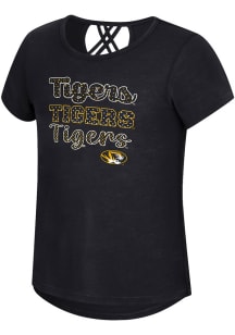 Colosseum Missouri Tigers Girls Black Katie Short Sleeve Fashion T-Shirt