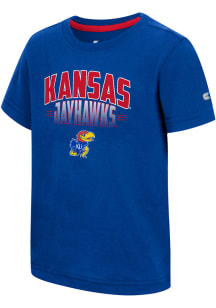 Colosseum Kansas Jayhawks Toddler Blue Sphynx Short Sleeve T-Shirt