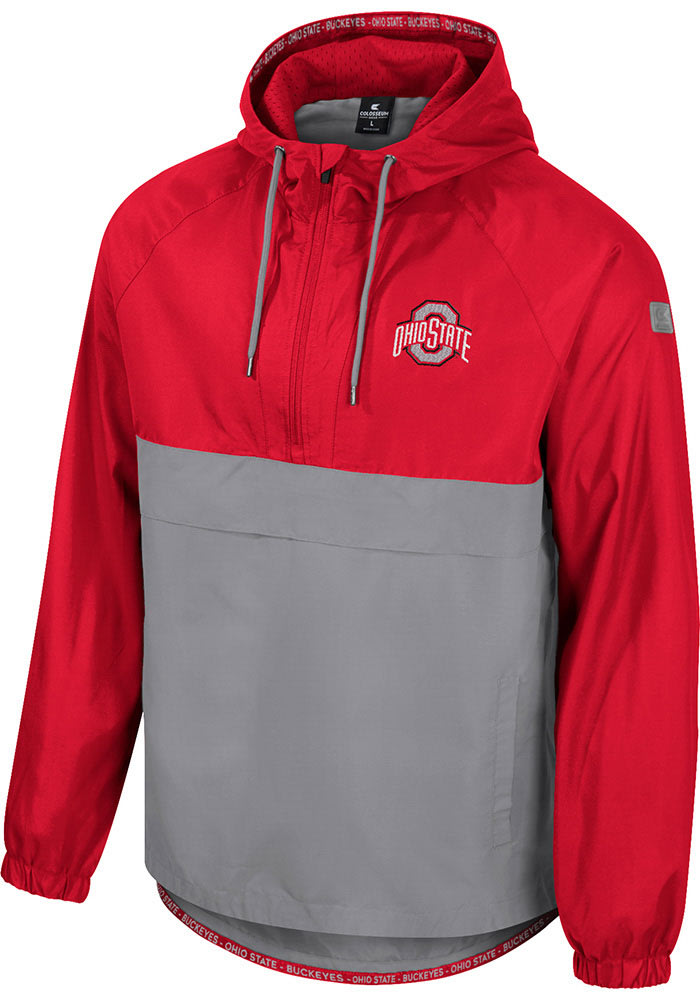 Colosseum Ohio State Buckeyes Mens Red Anorak Light Weight Jacket