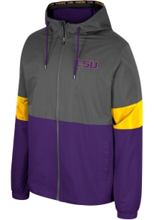 Colosseum LSU Tigers Mens Charcoal Miles Light Weight Jacket