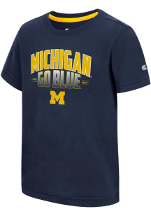 Toddler Michigan Wolverines Navy Blue Colosseum Sphynx Short Sleeve T-Shirt