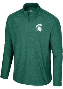 Colosseum Michigan State Spartans Mens Green Skynet Long Sleeve 1/4 Zip Pullover