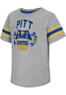 Colosseum Pitt Panthers Toddler Grey Gamer Short Sleeve T-Shirt