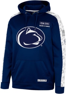 Colosseum Penn State Nittany Lions Mens Navy Blue Snake Eyes Camo Hood