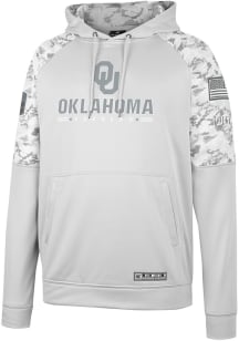 Colosseum Oklahoma Sooners Mens Grey Clutch Camo Pullover Hood
