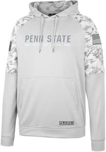 Colosseum Penn State Nittany Lions Mens Grey Clutch Camo Pullover Hood