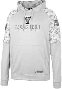 Colosseum Texas Tech Red Raiders Mens Grey Clutch Camo Pullover Hood