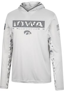 Colosseum Iowa Hawkeyes Mens Grey Ace Camo Windshirt Hood