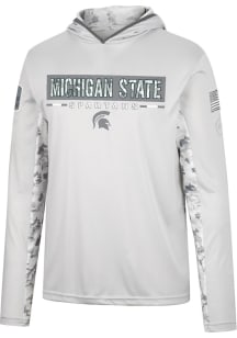 Colosseum Michigan State Spartans Mens Grey Ace Camo Windshirt Hood