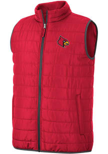 Colosseum Louisville Cardinals Mens Red Membership Puffer Sleeveless Jacket