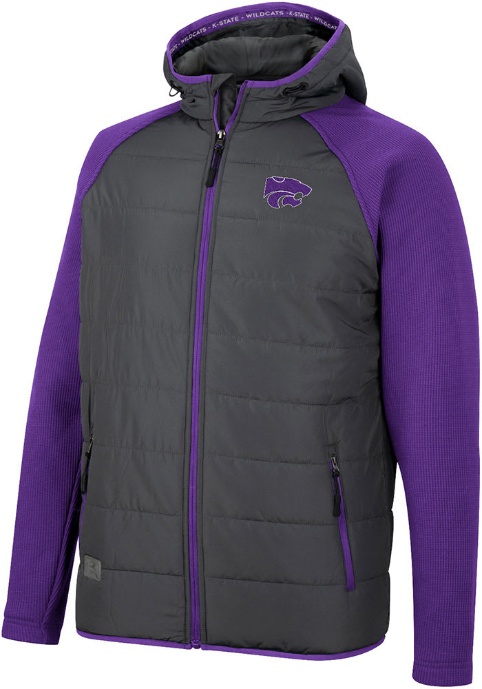 Colosseum K-State Wildcats Mens Charcoal Good On You Hooded Heavyweight Jacket