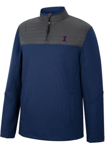Colosseum Illinois Fighting Illini Mens Navy Blue Good On You Long Sleeve 1/4 Zip Pullover