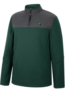 Colosseum Michigan State Spartans Mens Green Good On You Long Sleeve 1/4 Zip Pullover