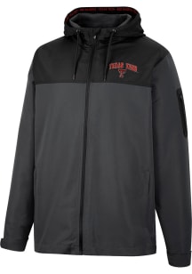 Colosseum Texas Tech Red Raiders Mens Charcoal Staff Hooded Windbreaker Light Weight Jacket