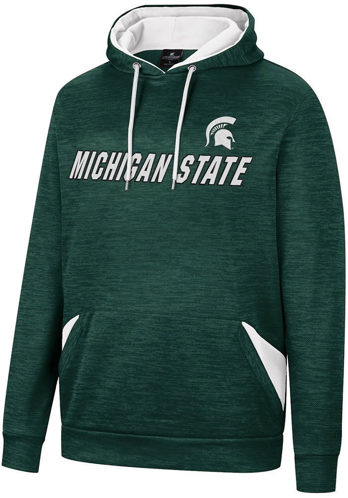 Colosseum Michigan State Spartans Mens Green Bushwood Pullover Hood