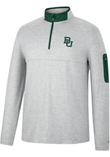 Colosseum Baylor Bears Mens Grey Country Club Long Sleeve 1/4 Zip Pullover