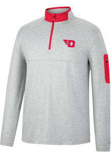Colosseum Dayton Flyers Mens Grey Country Club Long Sleeve 1/4 Zip Pullover