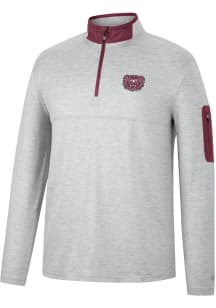Colosseum Missouri State Bears Mens Grey Country Club Long Sleeve 1/4 Zip Pullover