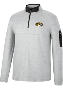 Colosseum Missouri Tigers Mens Grey Country Club Long Sleeve 1/4 Zip Pullover