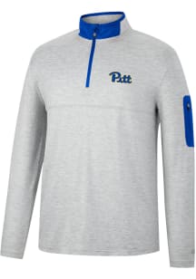 Colosseum Pitt Panthers Mens Grey Country Club Long Sleeve 1/4 Zip Pullover