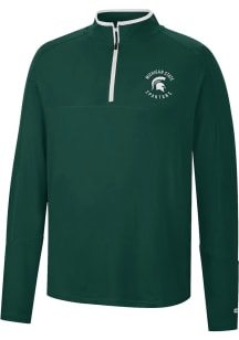 Colosseum Michigan State Spartans Mens Green Spaulding Long Sleeve 1/4 Zip Pullover