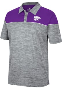 Colosseum K-State Wildcats Mens Grey Birdie Short Sleeve Polo