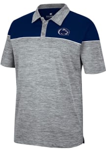 Colosseum Penn State Nittany Lions Mens Grey Birdie Short Sleeve Polo