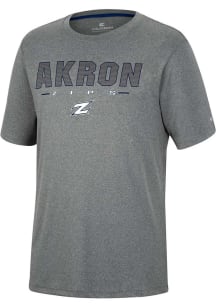 Colosseum Akron Zips Charcoal High Pressure Short Sleeve T Shirt