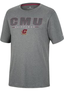 Colosseum Central Michigan Chippewas Charcoal High Pressure Short Sleeve T Shirt