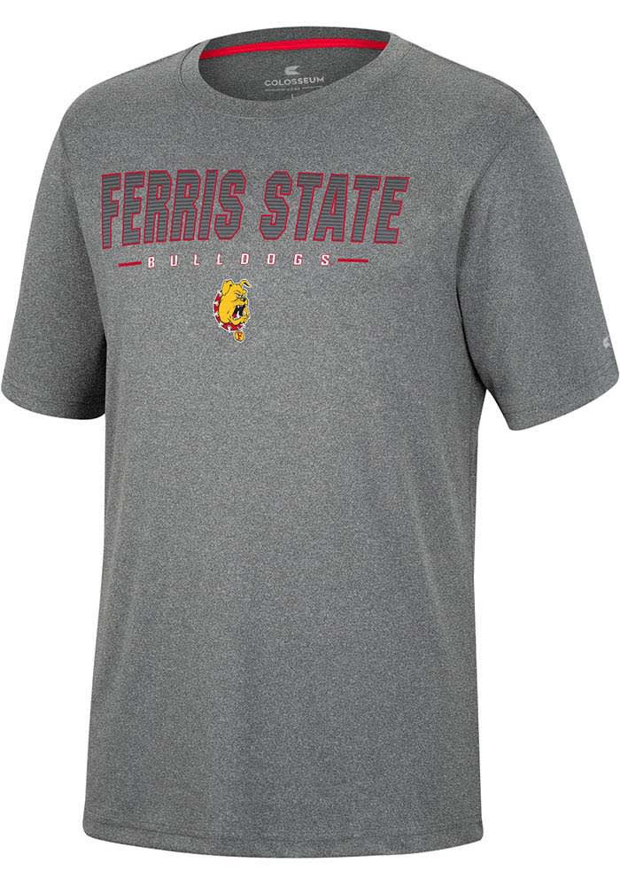 Colosseum Ferris State Bulldogs Charcoal High Pressure Short Sleeve T Shirt