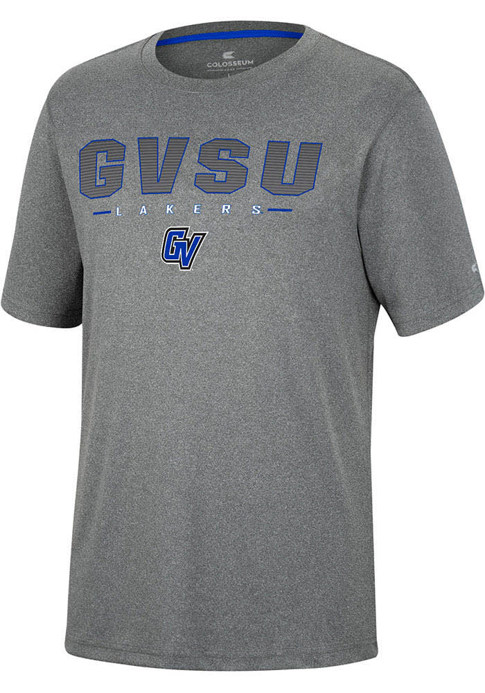 Colosseum Grand Valley State Lakers Charcoal High Pressure Short Sleeve T Shirt