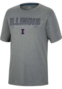 Colosseum Illinois Fighting Illini Charcoal High Pressure Short Sleeve T Shirt