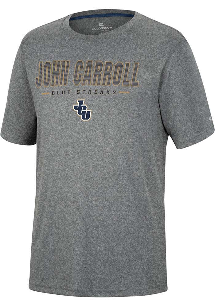 Colosseum John Carroll Blue Streaks Charcoal High Pressure Short Sleeve T Shirt