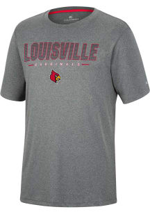 Colosseum Louisville Cardinals Charcoal High Pressure Short Sleeve T Shirt
