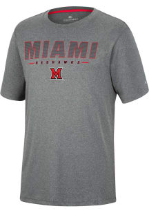 Colosseum Miami RedHawks Charcoal High Pressure Short Sleeve T Shirt
