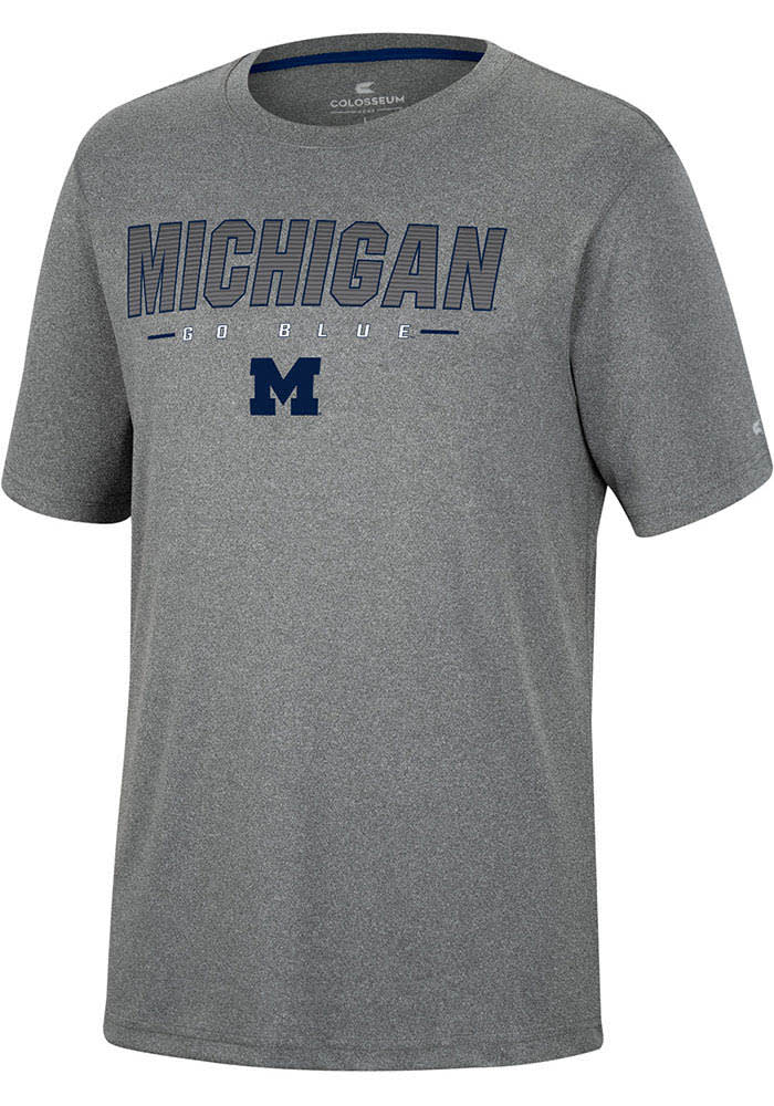 Colosseum Michigan Wolverines Charcoal High Pressure Short Sleeve T Shirt
