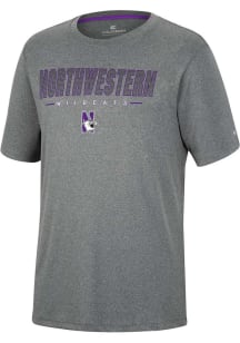 Northwestern Wildcats Charcoal Colosseum High Pressure Short Sleeve T Shirt