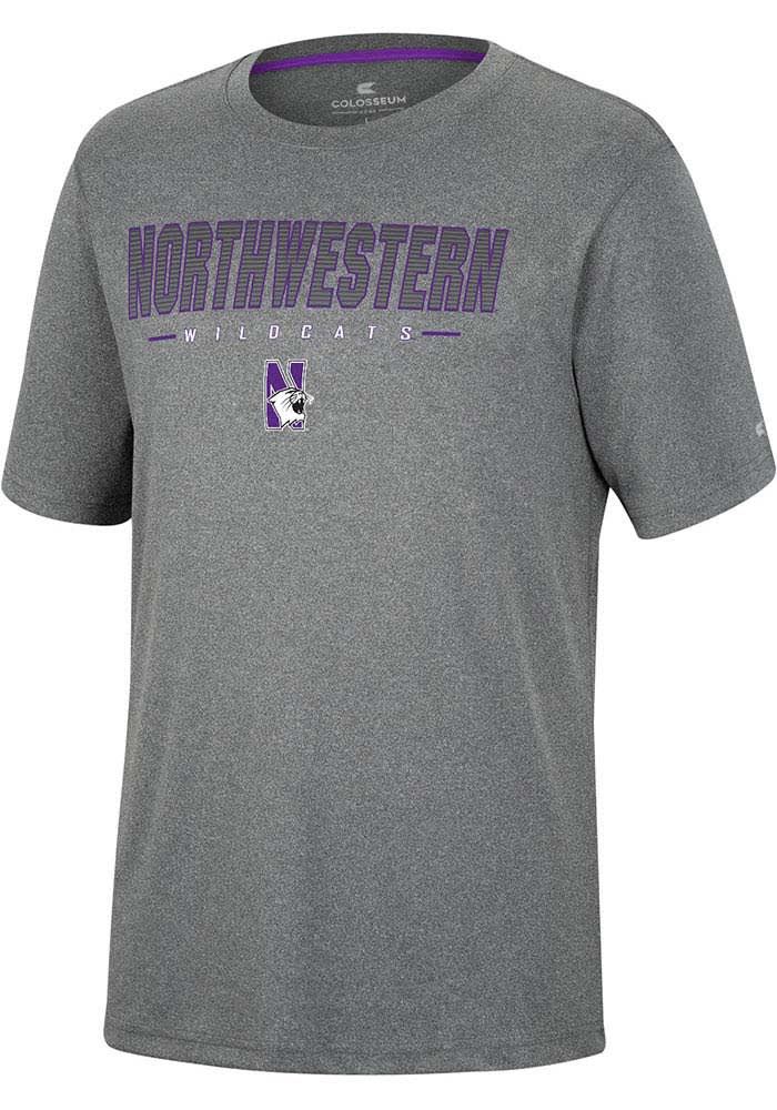 Colosseum Northwestern Wildcats Charcoal High Pressure Short Sleeve T Shirt